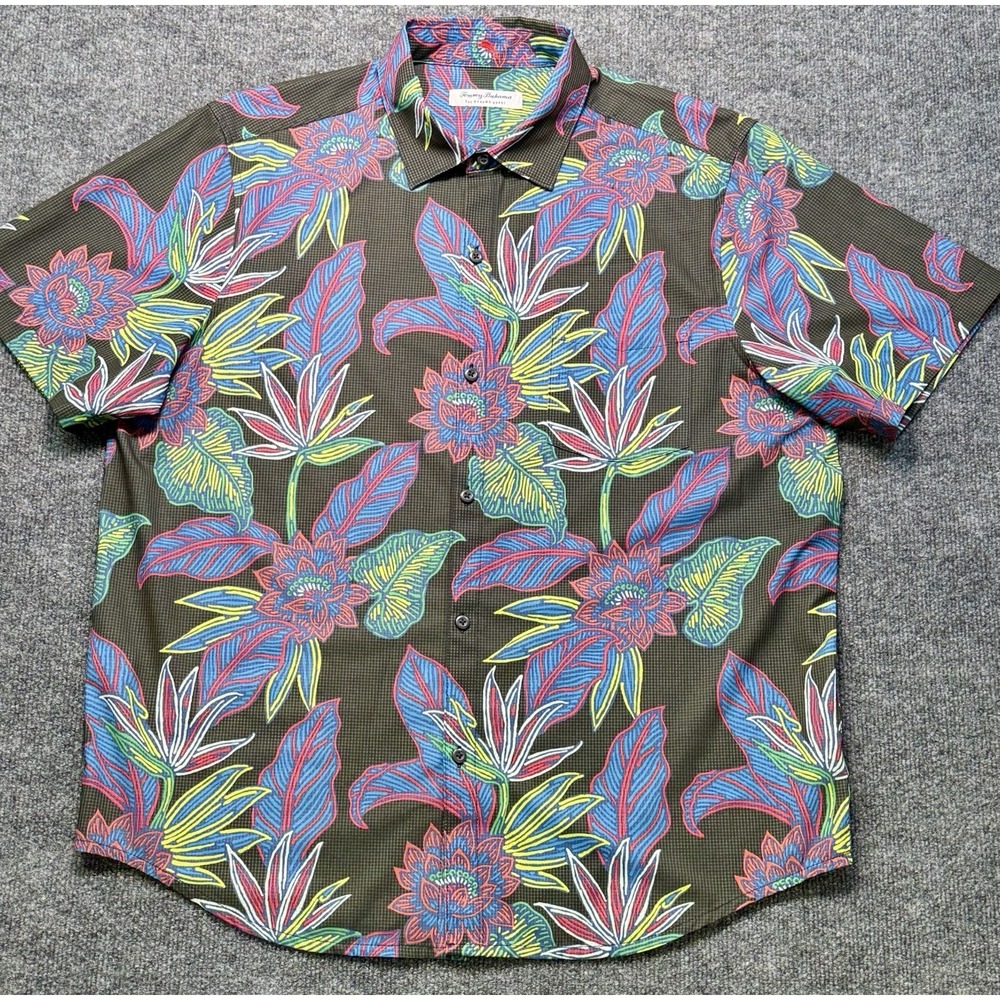 Tommy Bahama Island Zone Shirt Mens XL Multicolor Floral Tropical Hawaiian
